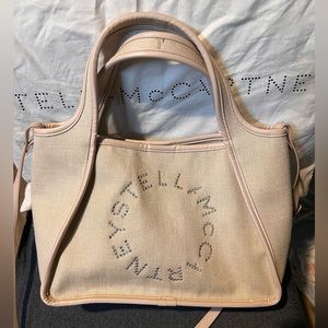 Stella McCartney Beige Linen Logo Tote/ Crossbody